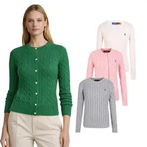랄프로렌폴로 여성 클래식 케이블 라운드니트 꽈배기가디건 21종택1