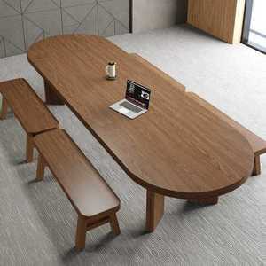 타원형 회의실 긴 스터디카페 2400 8인용 식탁 월넛 2000 우드슬랩