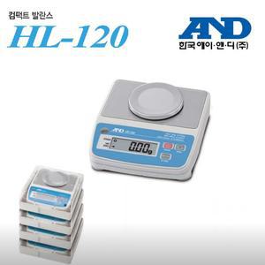 정밀 그램저울 120g/0.01g 한국에이앤디 HL-120 보관 케이스 학교 실험실습 과학실 금은방 전당포 LCD 표시창  원형짐판 70mm