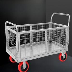 철제카트 망대차 접이식 바구니 회전 물류 짐수레 무빙 운반 선반 끌차 메쉬