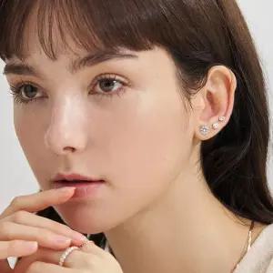 14k 모이사나이트 베이직 4프롱 귀걸이 1부)