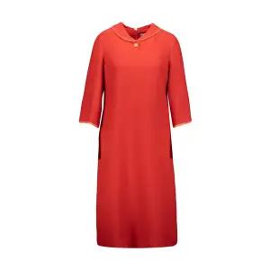 [벨리시앙](의정부점)쉬폰 배색 라운드 카라 원피스_OP4101