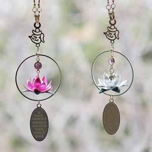 불교 사고방지부적 연꽃 메탈 룸미러 차걸이 2종 택1