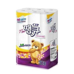 뉴 땡큐 순수 펄프 데코 엠보싱 3겹30롤 휴지 화장지