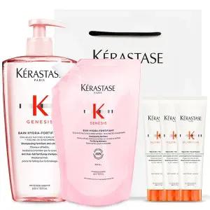 [케라스타즈](강남점)[단독] 세트 방 제네시스 샴푸 1L (본품 500ml + 리필 500ml) [얇은모발용/새싹케어]