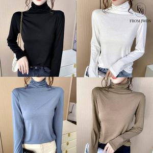 여성 반목티 반폴라 티셔츠 반하이넥 얇은 목폴라 이너 여자 봄 가을 겨울