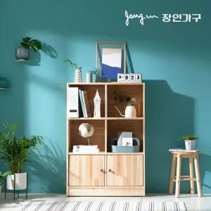 [장인가구]올리브 800 3단 수납 원목 책장