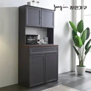 [장인가구]쉐프 그레이 800 서랍 주방수납장 상부장세트