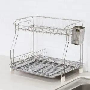 (2단) 스텐 식기건조대/싱크대/건조대/설겆이/미니/식기/그릇/정리대/씽크대/선반/주방/씽크/설거지/정리