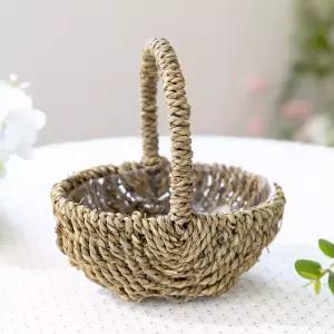 왕골 화동 꽃 과일 바구니 인테리어 장식 소품 바스켓 손잡이 소풍
