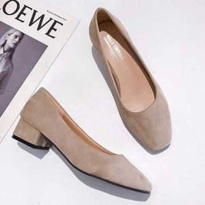 여자가을신발 사각코 낮은굽 단화 여대생 구두 발편한 통굽 로우힐