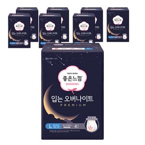 좋은느낌 프리미엄 생리대 이지 케어 입는 오버나이트 대형 4개입 8개