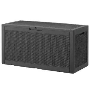 지오리빙 야외 보관함 380L 실내외 수납 정리함 데크박스 조립식창고 마당 농기구 소형 대형 수납함 CW006B