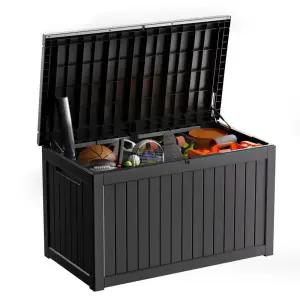 지오리빙 야외 보관함 870L 실내외 수납 정리함 데크박스 조립식창고 마당 농기구 소형 대형 수납함 CW248A