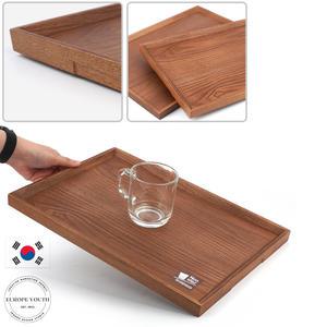 국산 미끄러짐없는 원목 사각 쟁반 트레이 홈카페 일식 빵집 우드 트레이