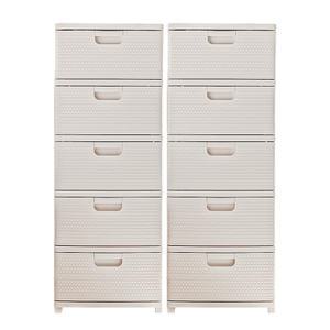 2개세트 국내제작 라탄 5단 플라스틱 서랍장 수납장 장난감 속옷정리함 침실서랍장