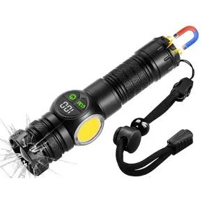 LED COB 충전식 서치 줌 라이트 손전등 야외 후레쉬