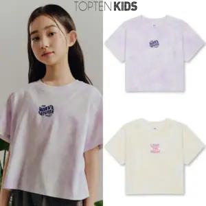 [탑텐키즈](김해점)25년 FW 여아) 쿨에어 코튼 크롭 다잉 반팔티 MKF3TS2203
