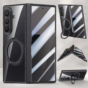 [유니커블]갤럭시z폴드7 지폴드 폴더 사생활보호 강화 액정 풀커버 마그네틱 맥세이프 호환 링 투명 케이스