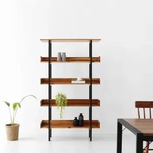 원목 5단선반 진열대 거실 서재 장식장 (WFJHIWR)