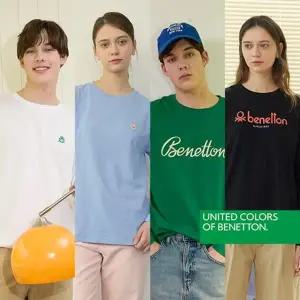 [베네통](초특가) 베네통 올데이 코튼 긴팔 티셔츠 4종 패키지(남여공용)