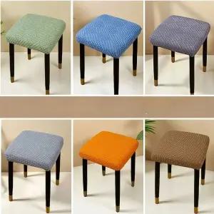 화장대 의자 커버 아이보리 리폼 덮개 사각 체어 스툴