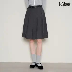 클래식 벨트 세트 플리츠 미디 스커트 (DP3WH006A)