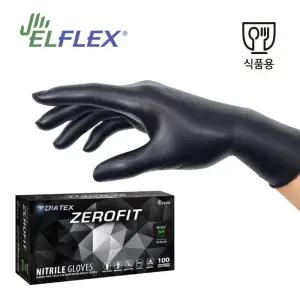 다이아텍스 제로핏 식품용 니트릴장갑100매 블랙 질긴 요리 주방 셰프 고무장갑