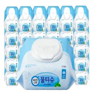 깨끗한나라 페퍼민트 엠보싱물티슈 캡형 70매 30팩