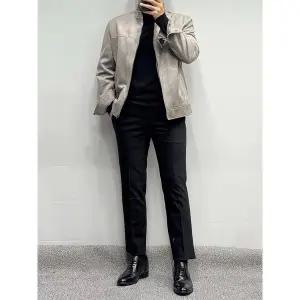 남성FW 베이지 기본핏 스웨이드가죽자켓BSY3-UA24-ALG