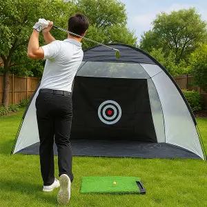 골프 연습네트 치핑네트 스윙 퍼팅 어프로치 실내외 접이식 텐트형 골프연습망