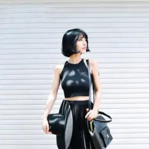 민소매 쏨 크롭 크롭탑 티셔츠 여성 가을 이너 슬림핏 (WFK33RX)