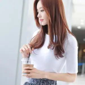 라운드티 5부소매 무지 반팔 데일리 티셔츠 신축성티 (WFK33SI)