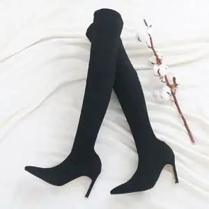 슬림핏 포인트 스틸레토 싸이하이 하이부츠 5FWY (WFK3BRT)