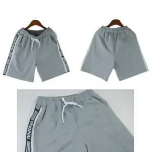 남자 트레이닝반바지 옆굵은줄 영문 베캉 쫄바지 (WFK34KD)