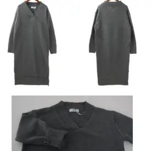 니트롱원피스 브이넥 옆트임 니트 원피스 미니원피스 (WFK34LC)