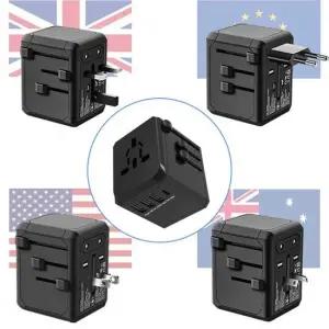 여행용 멀티 어댑터 4개포트 동시충전 감전방지 기능 멀티어탭터 큐브콘센트