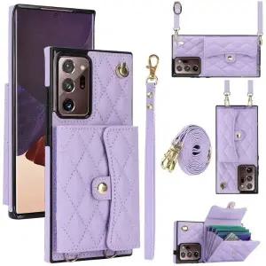 [수나르]갤럭시노트20 노트20울트라 카드지갑 크로스백 목걸이 스트랩 줄 퀄팅 가죽 핸드폰 케이스