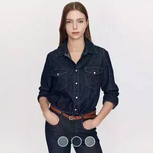 [지오다노] 345906 여 데님 긴팔 셔츠