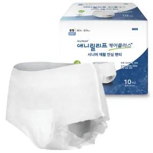 애니릴리프 케어플러스 저자극 흡수력 팬티형 성인 기저귀 중형 80매(10매X8팩)