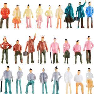 지오이 100 조각 미니어처 피규어 1:75 스케일 모델 기차 건축 플라스틱 미니 작은 사람들이 디오라마를 위해 앉았다 일어섰습니다