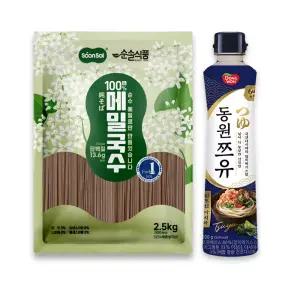 [순솔X동원] 순솔 100% 메밀국수 2.5kg X 동원 쯔유 500g 소바 세트