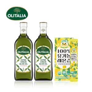 [올리타리아][올리타리아 공식] 엑스트라버진 올리브유 1L 2병 + 유기농레몬즙 10포
