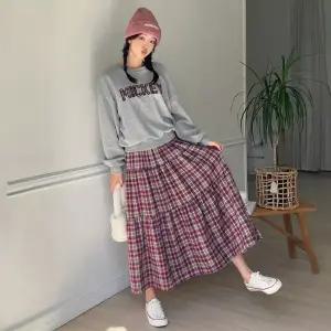 [핑크시슬리] SET/디어 미키 체크 아플리케 스커트세트