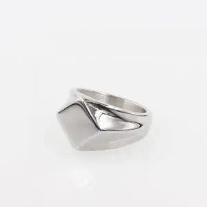 [벨가] 써지컬스틸 유광 실버 사각 반지