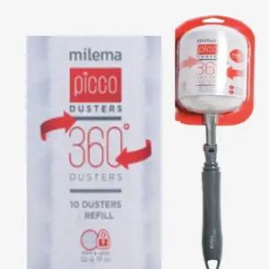밀레마 피코 더스터 360 양면 흡착 먼지털이 롱핸들1P+리필10매 세트