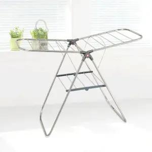 이동 접이식 Y형 스텐 빨래건조대 중형(그레이)