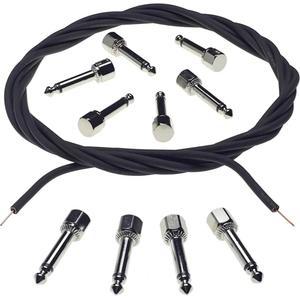 Evidence Audio Monorail SIS DIY 솔더리스 기타 패치 케이블 키트 - 각진 플러그 10개 및 3m(10피트) 그래파이트 블랙