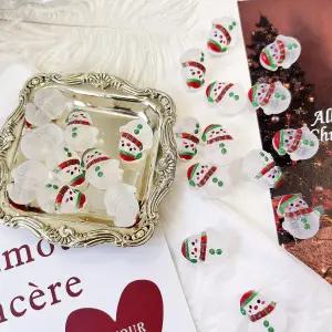 [2개]관통형 16x20mm 세로형 무광 화이트 목도리 눈사람 3-925-67 비즈재료