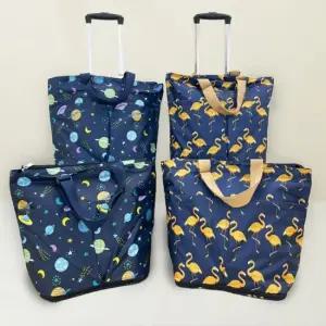 4륜 바퀴달린 장바구니 시장 접이식 쇼핑 카트 캐리어 4바퀴 4륜 시장 마트 엄마 확장